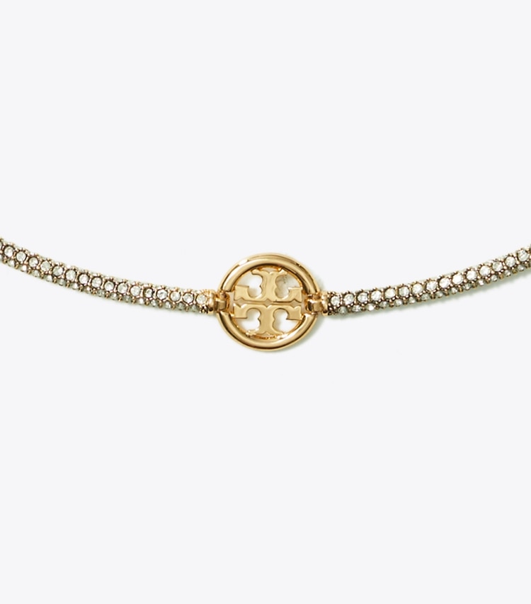 Tory Burch designer halsketten Miller Pavé-Halskette in Tory Gold / Crystal detail