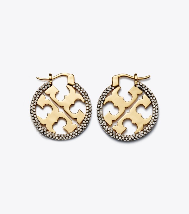 Tory Burch designer earrings Miller Pavé Hoop Earring in Tory Gold / Crystal additional