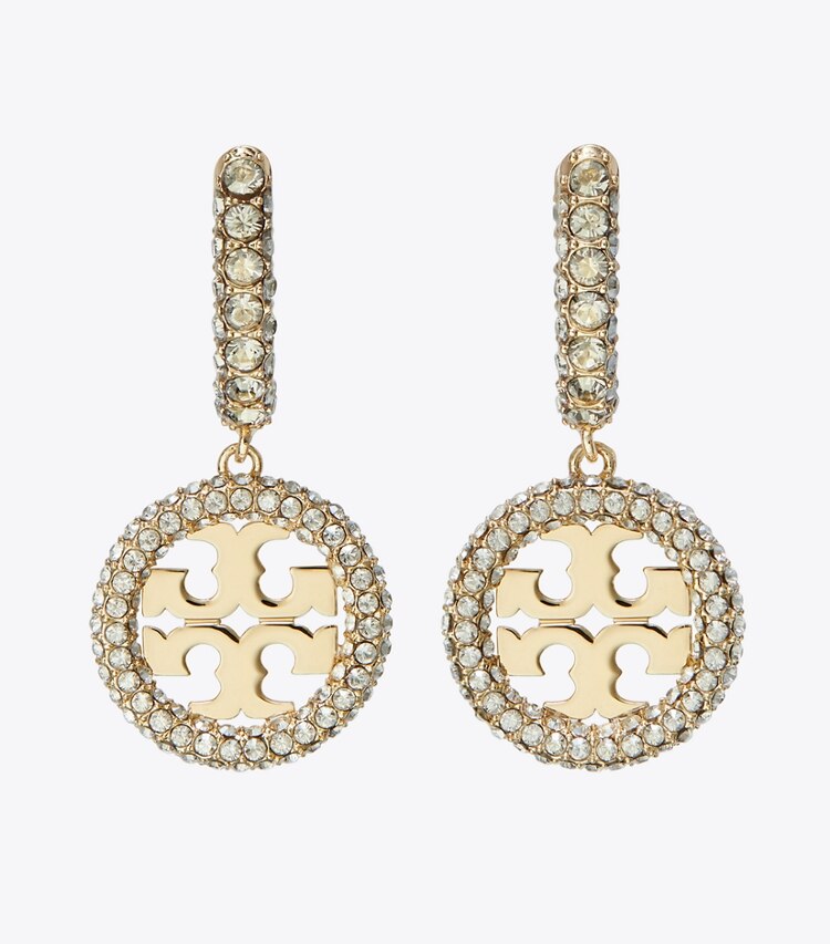 Tory Burch designer boucles d'oreilles Miller Pavé Huggie Hoop Earring in Tory Gold / Crystal informations