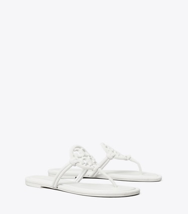 Tory Burch designer sandals Miller Pavé Knotted Sandal in OPTIC WHITE angle