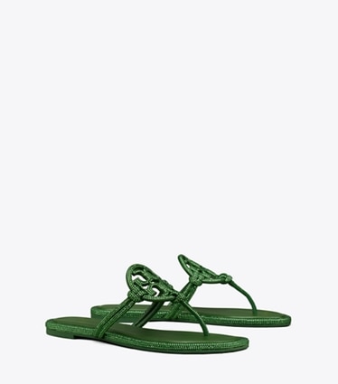 Tory Burch designer sandals Miller Pavé Knotted Sandal in DARK CLOVER angle