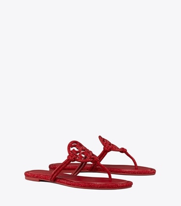 Tory Burch designer サンダル ミラー パヴェ ノット サンダル in RUBY angle