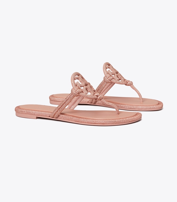 Tory Burch designer sandals Miller Pavé Knotted Sandal in MALVA angle