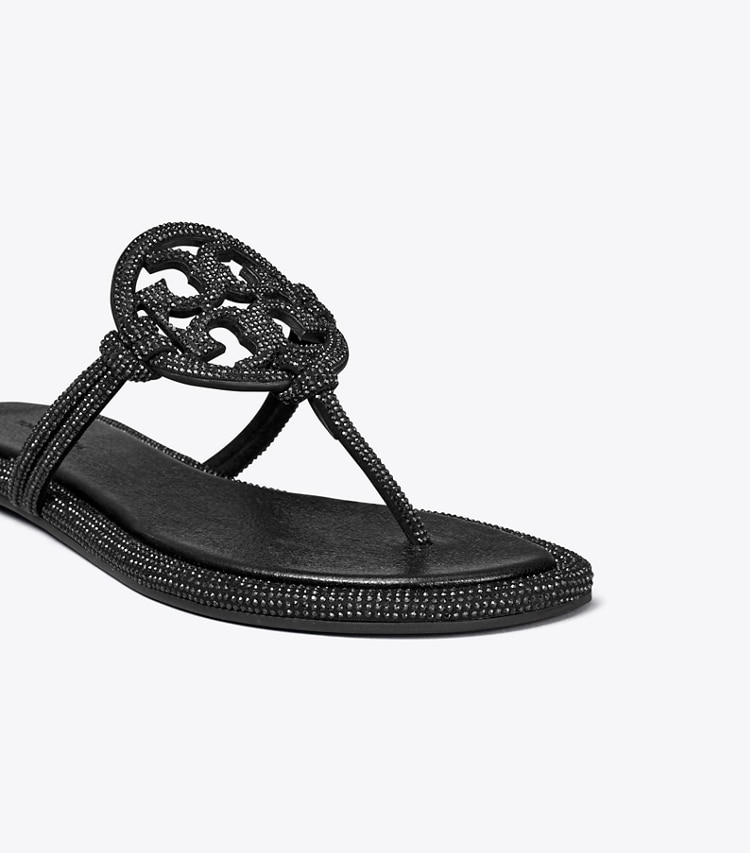 Tory Burch designer サンダル ミラー パヴェ ノット サンダル in PERFECT BLACK ディテール