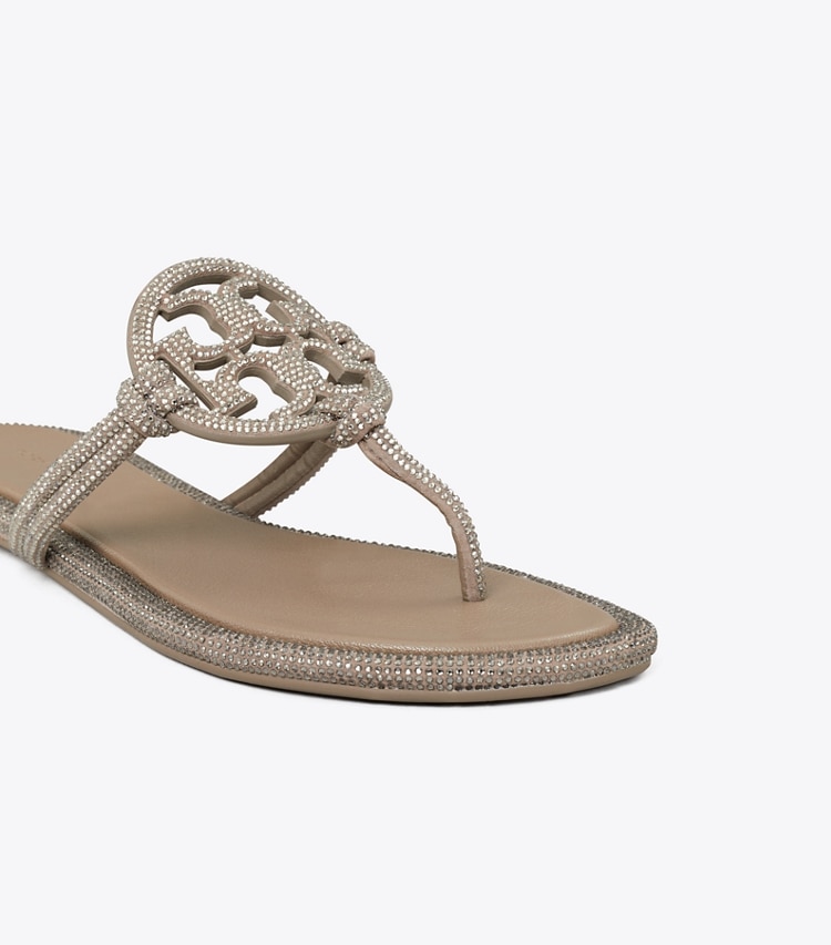 Tory Burch designer サンダル ミラー パヴェ ノット サンダル in DARK CLAY ディテール