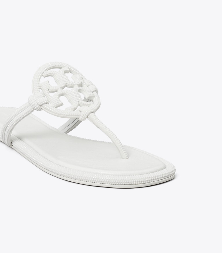 Tory Burch designer sandals Miller Pavé Knotted Sandal in OPTIC WHITE detail
