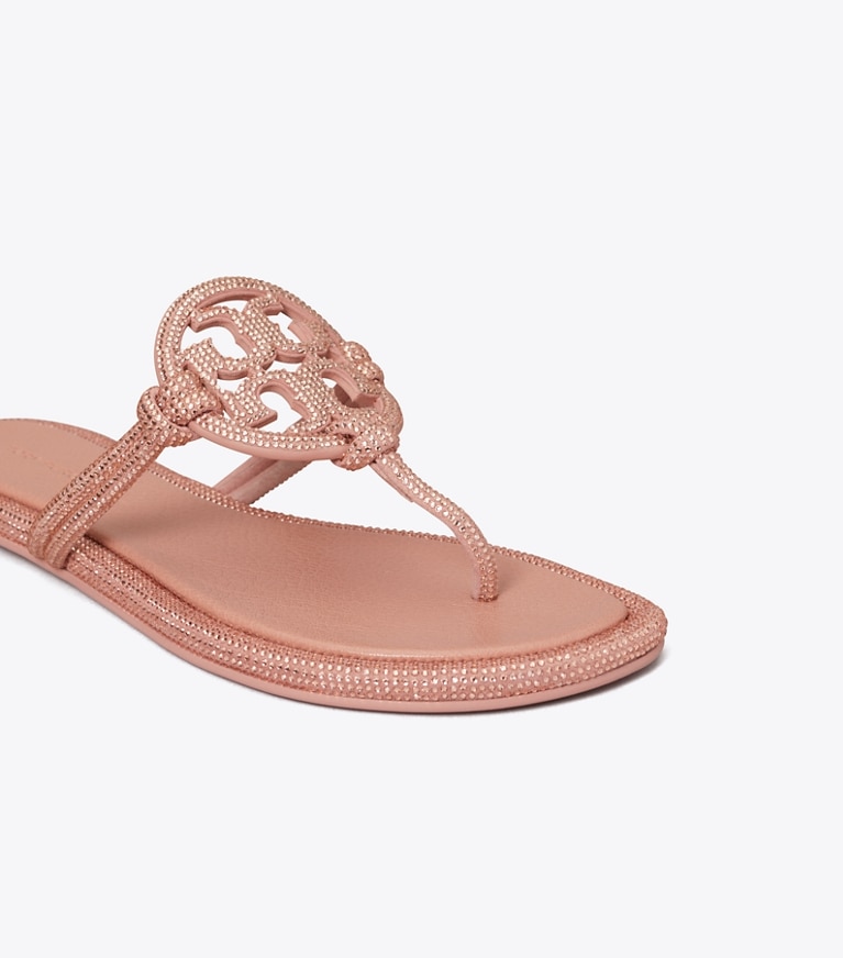 Tory Burch designer sandals Miller Pavé Knotted Sandal in MALVA angle