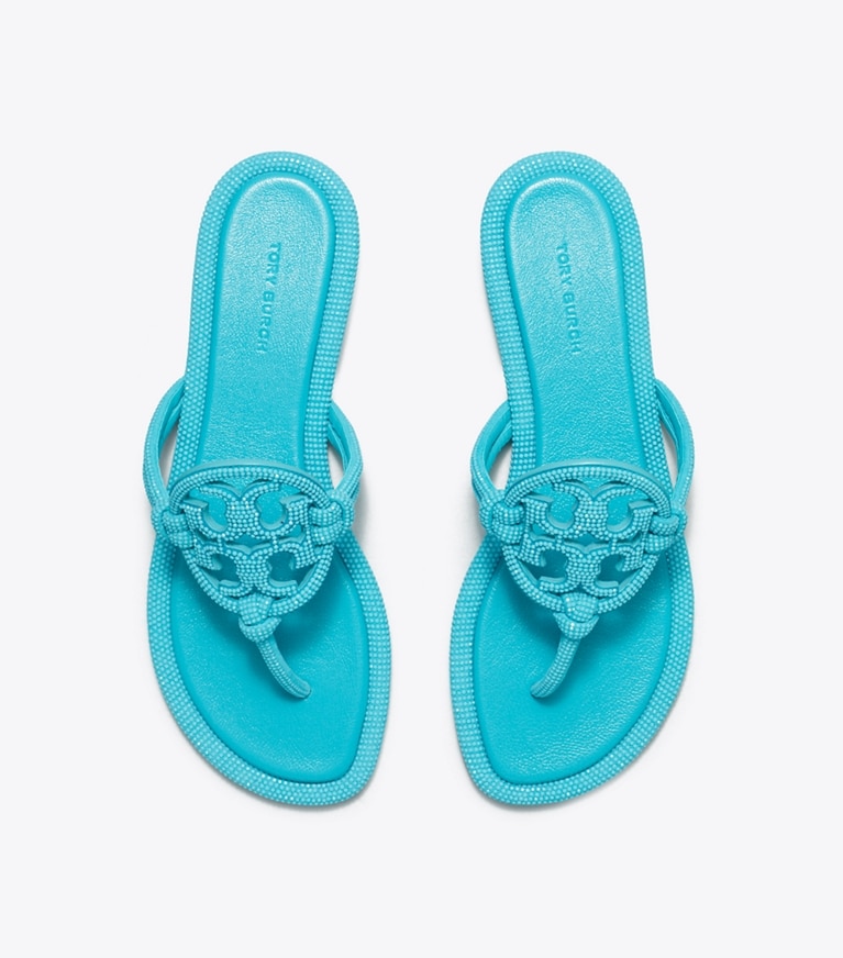 Tory Burch designer sandals Miller Pavé Knotted Sandal in SOFT TURQUOISE overhead