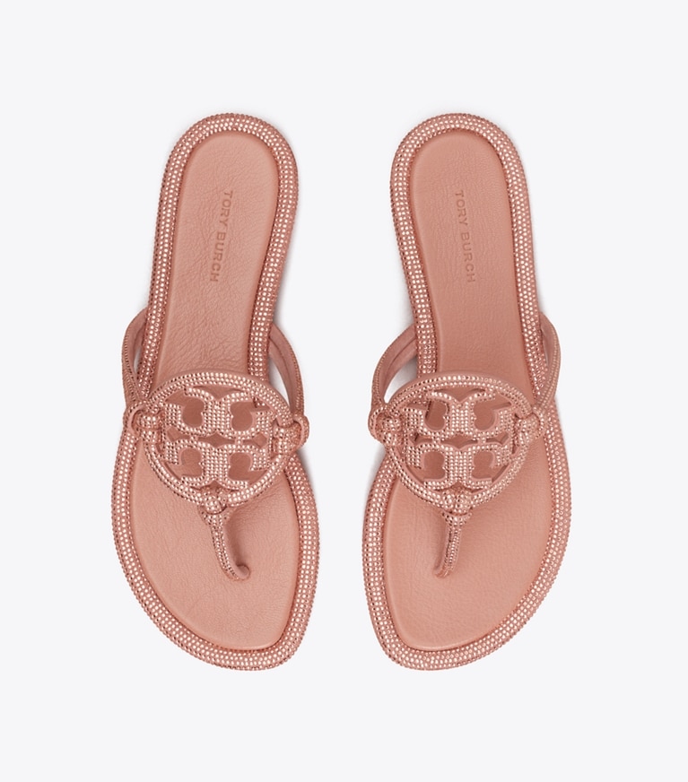 Tory Burch designer sandals Miller Pavé Knotted Sandal in MALVA angle