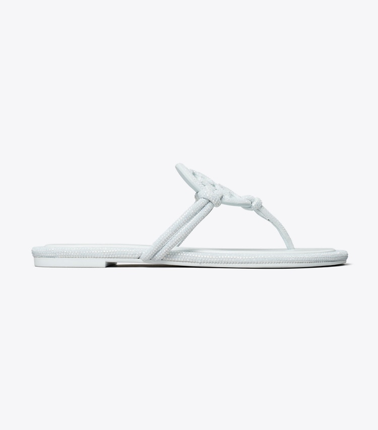 Tory Burch designer sandals Miller Pavé Knotted Sandal in LIGHT SUMMIT side