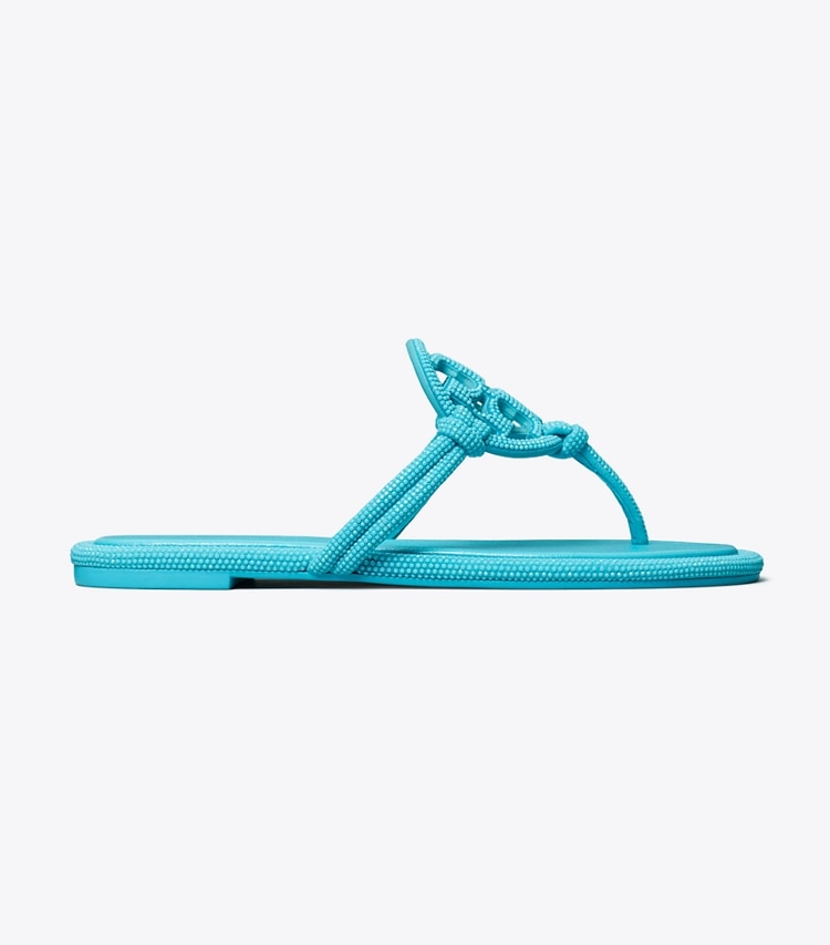 Tory Burch designer sandals Miller Pavé Knotted Sandal in SOFT TURQUOISE side