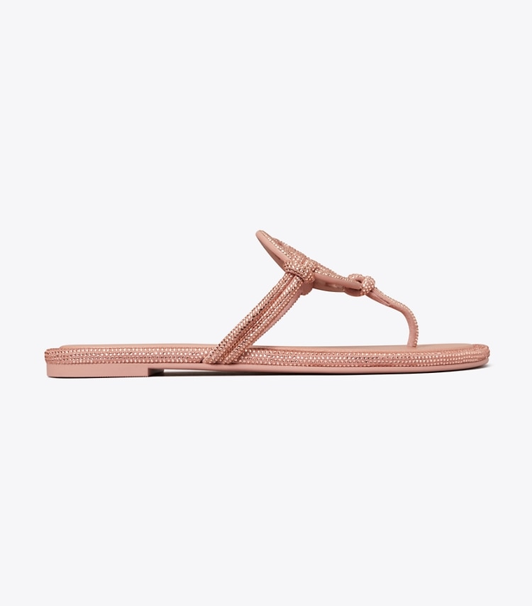 Tory Burch designer sandals Miller Pavé Knotted Sandal in MALVA side