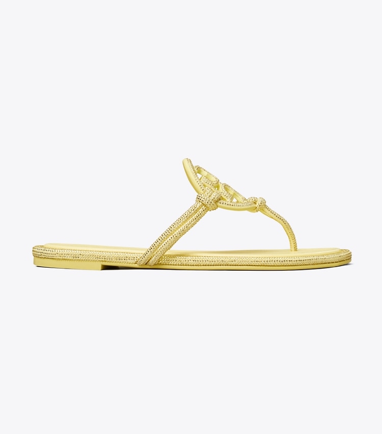 Tory Burch designer sandals Miller Pavé Knotted Sandal in MATTE SUN side