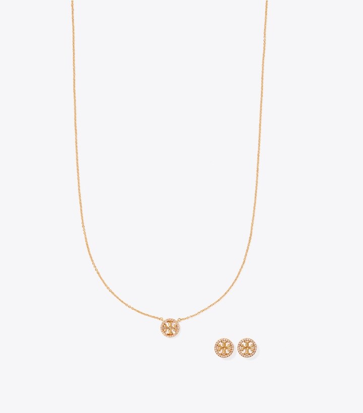 Miller Pavé Pendant Necklace & Stud Earring Gift Set: Women's Designer Gift  Sets | Tory Burch