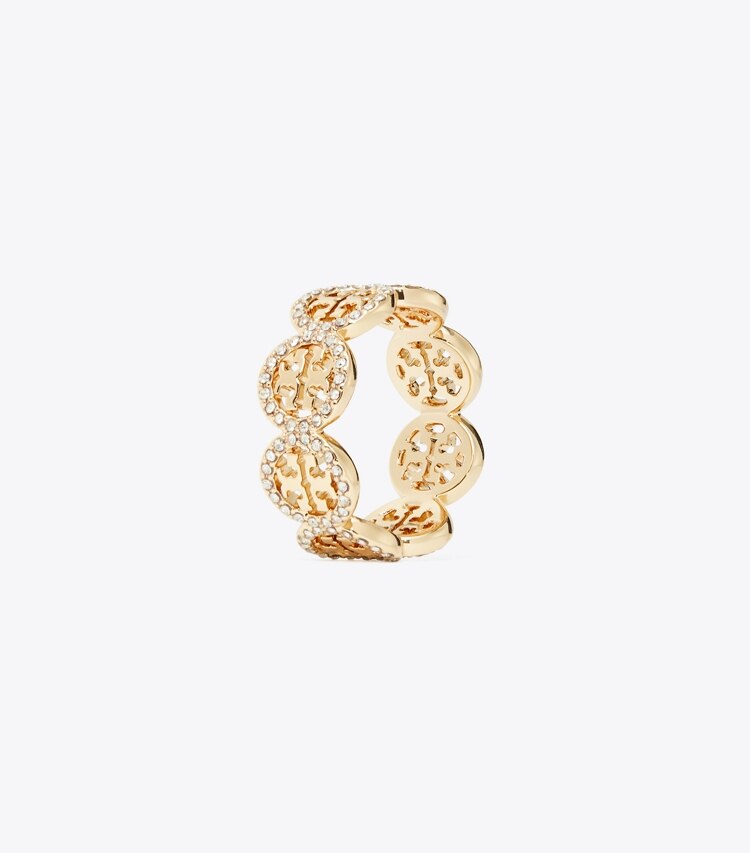 Tory Burch designer rings Miller Pavé Ring in Tory Gold/Crystal angle
