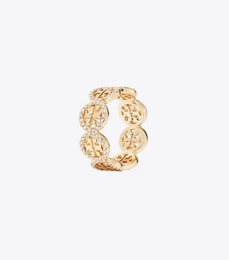 Tory Burch designer rings Miller Pavé Ring in Tory Gold/Crystal angle