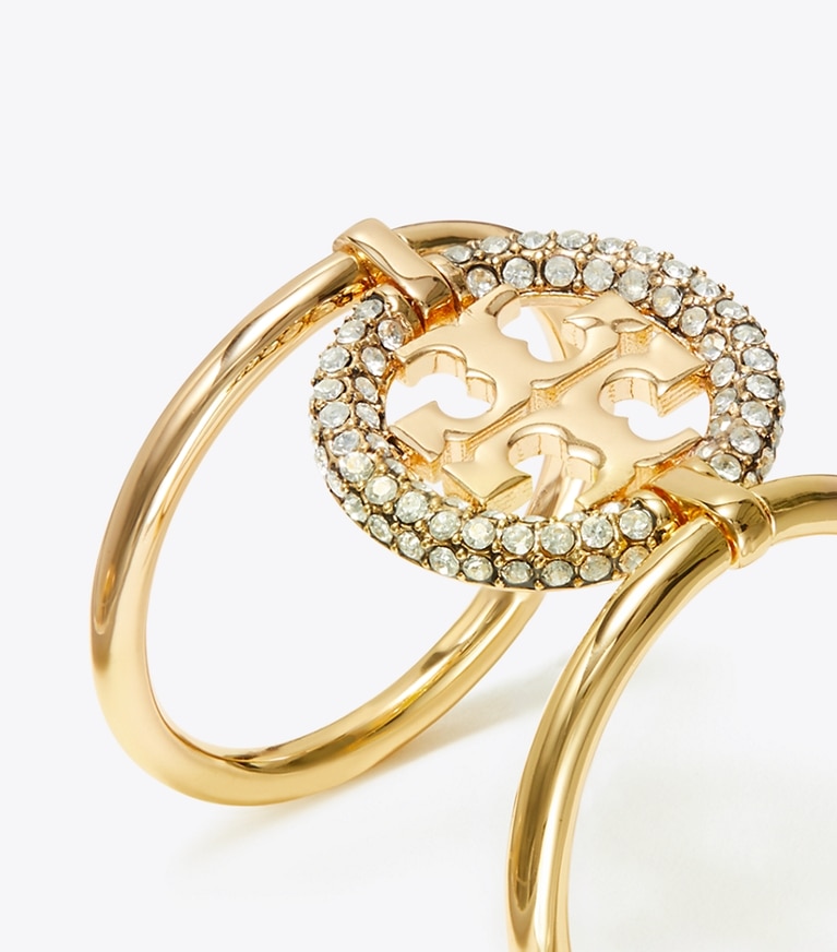 Tory Burch designer rings Miller Pavé Ring in Tory Gold / Crystal angle