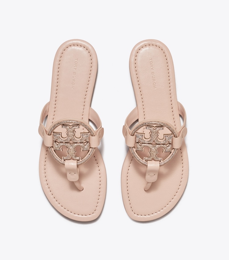 Tory Burch designer sandals Miller Pavé Sandal in SHELL PINIK / SILVER overhead