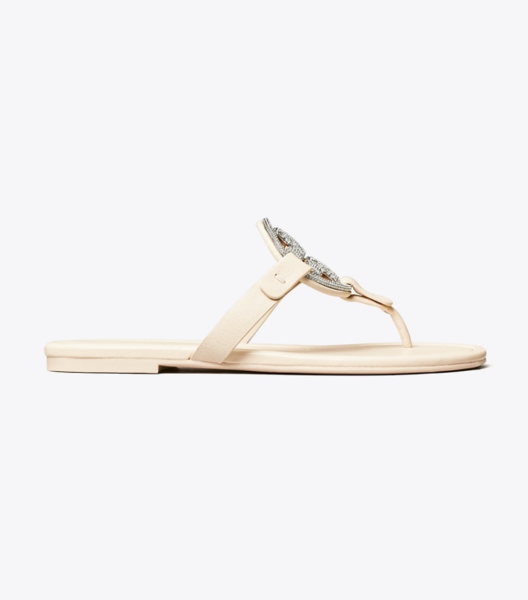 Tory Burch designer sandals Miller Pavé Sandal in New Cream angle