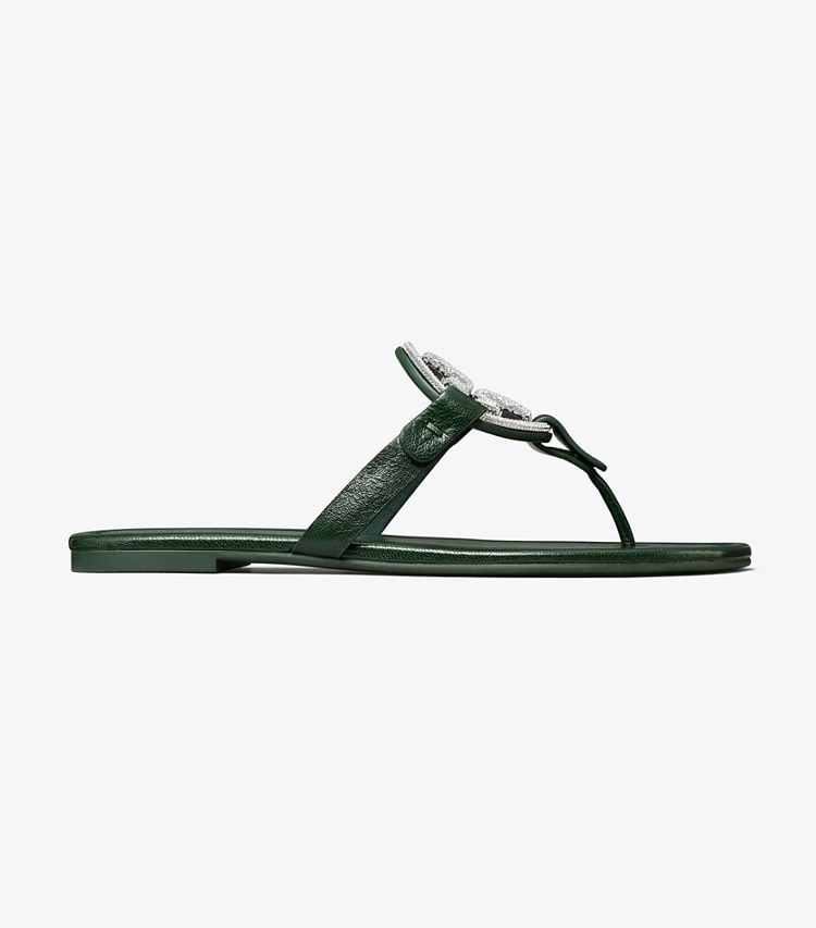 Tory Burch designer sandals Miller Pavé Sandal in DARK EMERALD side