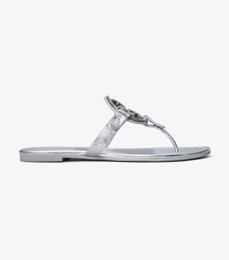 Tory Burch designer sandalen Miller Pavé Sandale in SILVER / SILVER side