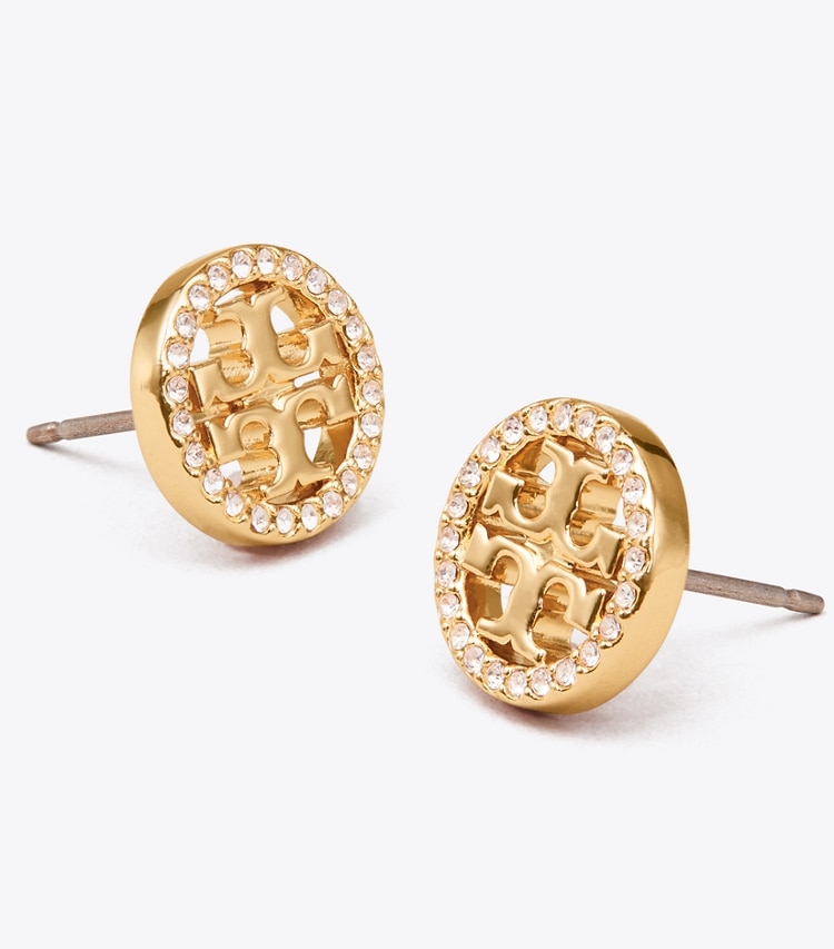 Tory Burch designer イヤリング＆ピアス ミラーパヴェ スタッズピアス in Tory Gold/Crystal ディテール