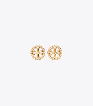 Tory Burch designer イヤリング＆ピアス ミラーパヴェ スタッズピアス in Tory Gold/Crystal front