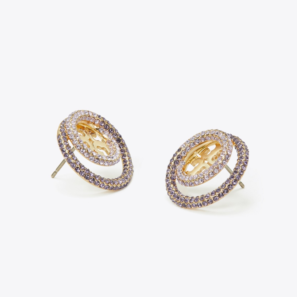 Miller Pavé Double Ring Stud: Women's Designer Earrings