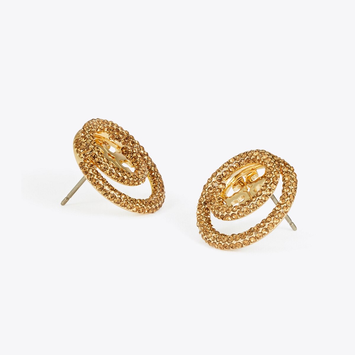Miller Pavé Double Ring Stud: Women's Designer Earrings
