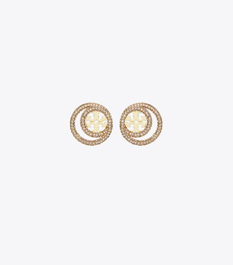 New Tory Burch Miller Pave Stud Earring in Rose Gold / Crystal & offers Dust Bag $98