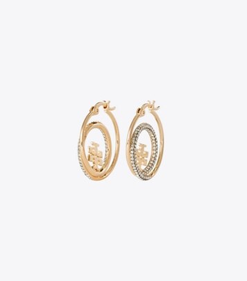 正規品トリーバーチMiller Pave Multi hoop earrings Tory Burch Miller Pave Multi Hoop Earrings | Gold | FARFETCH