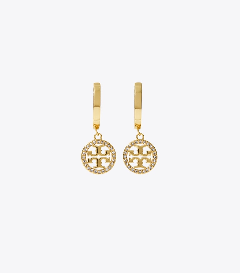 Tory Burch Miller good pave hoop earrings