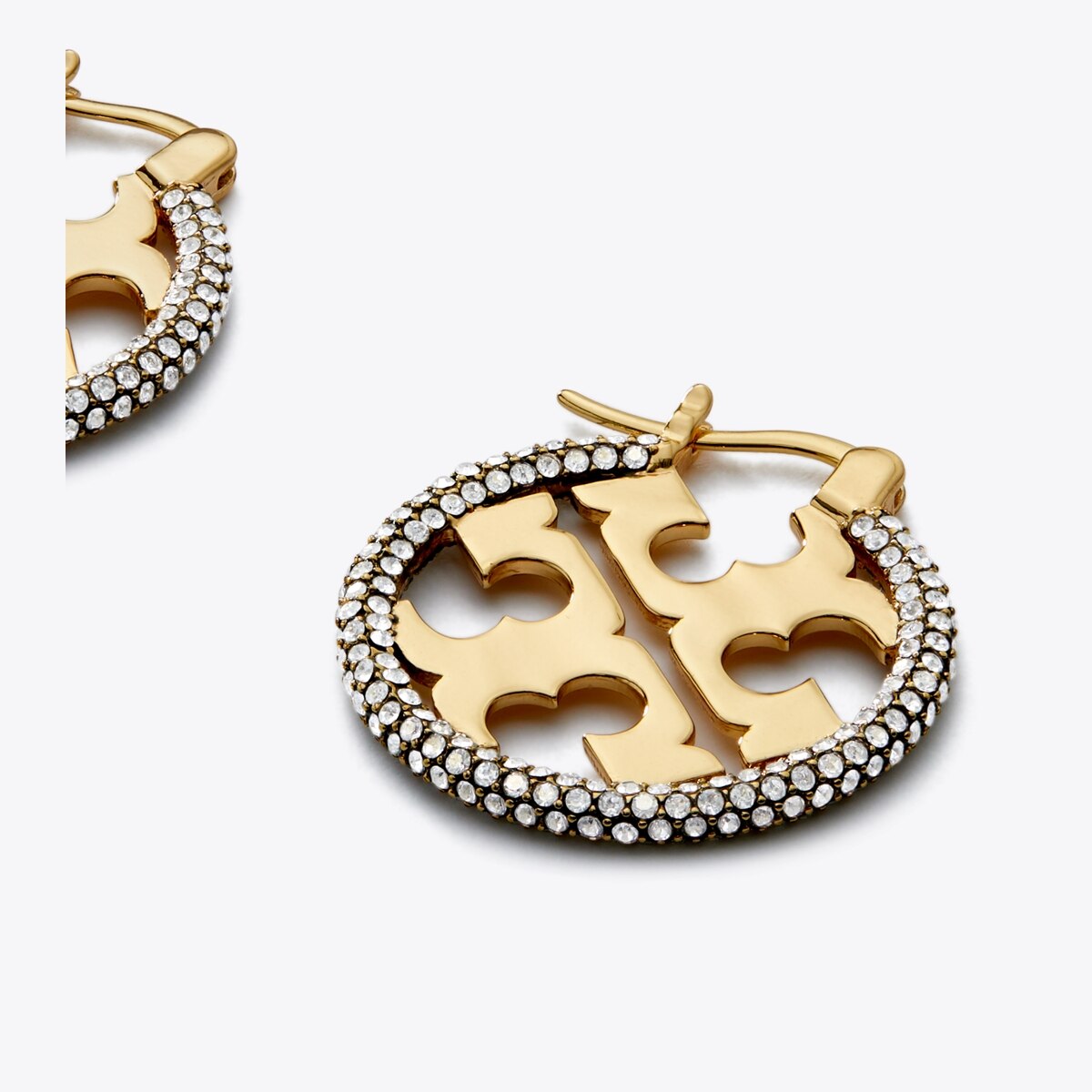 Miller Pavé Hoop Earrings: Women's Designer Earrings | Tory