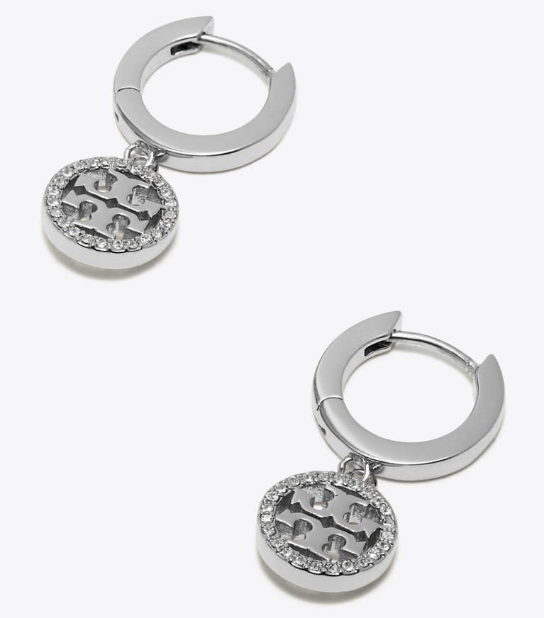 ミラー パヴェ フープ ピアス: レディース イヤリング＆ピアス