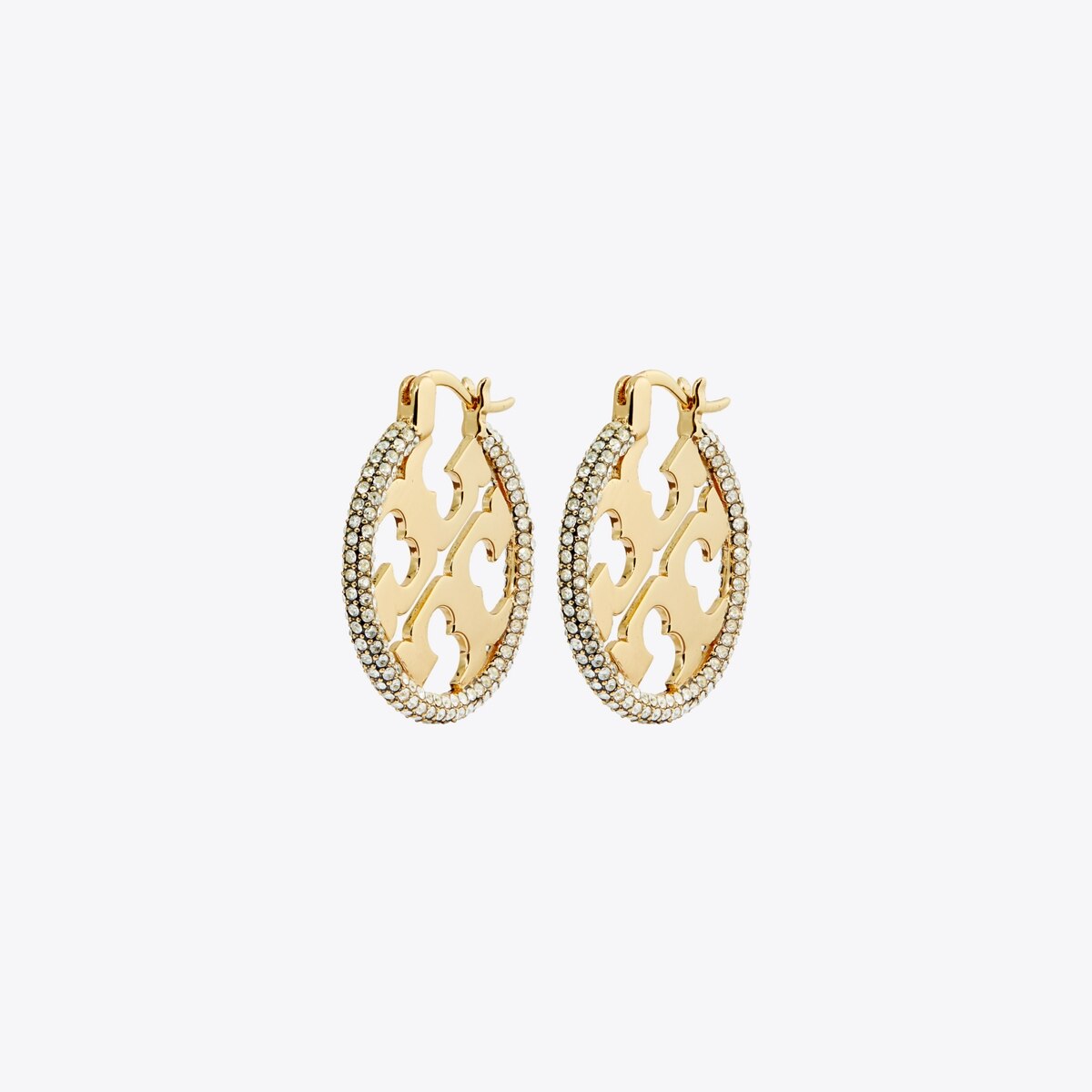 Miller Pavé Hoop Earrings: Women's Designer Earrings | Tory