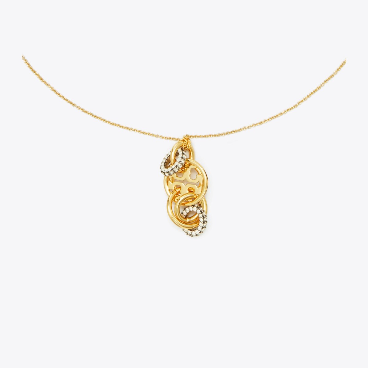 ネックレス・ペンダント Tory Burch SS25 MILLER PAVE PENDANT NECKLACE (53420 783) Miller Pavé Logo Delicate Necklace: Women's Designer