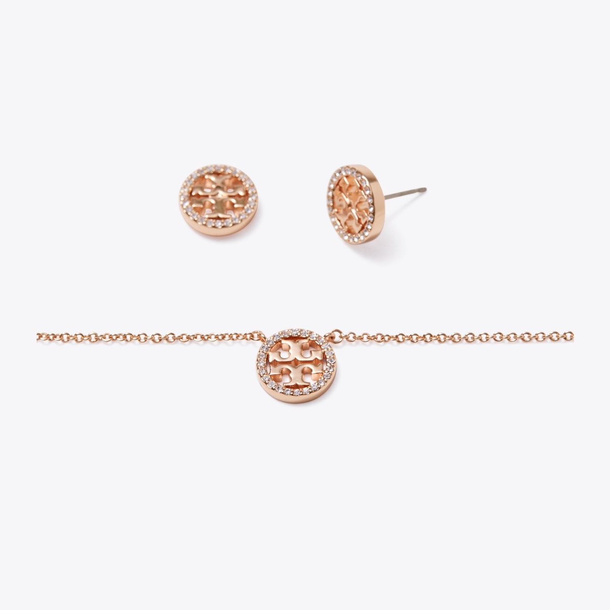 Miller Pavé Pendant Necklace & Stud Earring Gift Set: Women's