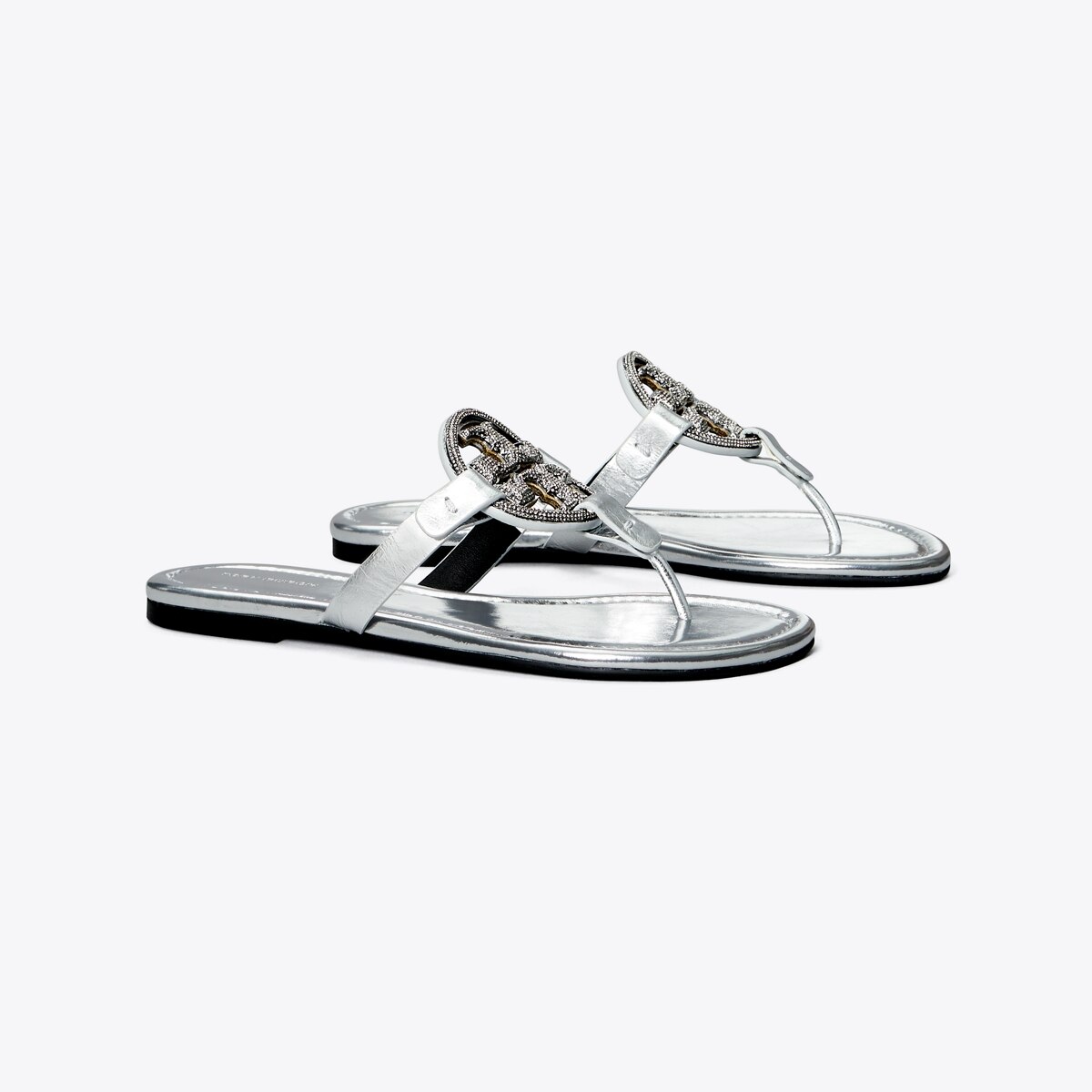 Tory burch silver cheap metallic miller sandals