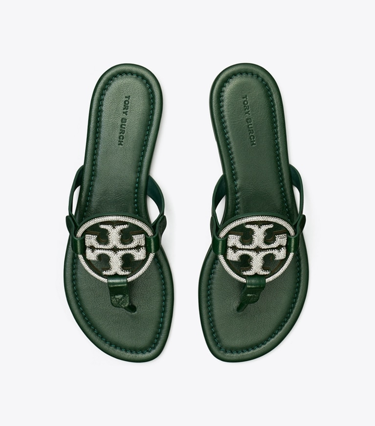 Tory burch miller online sandals green