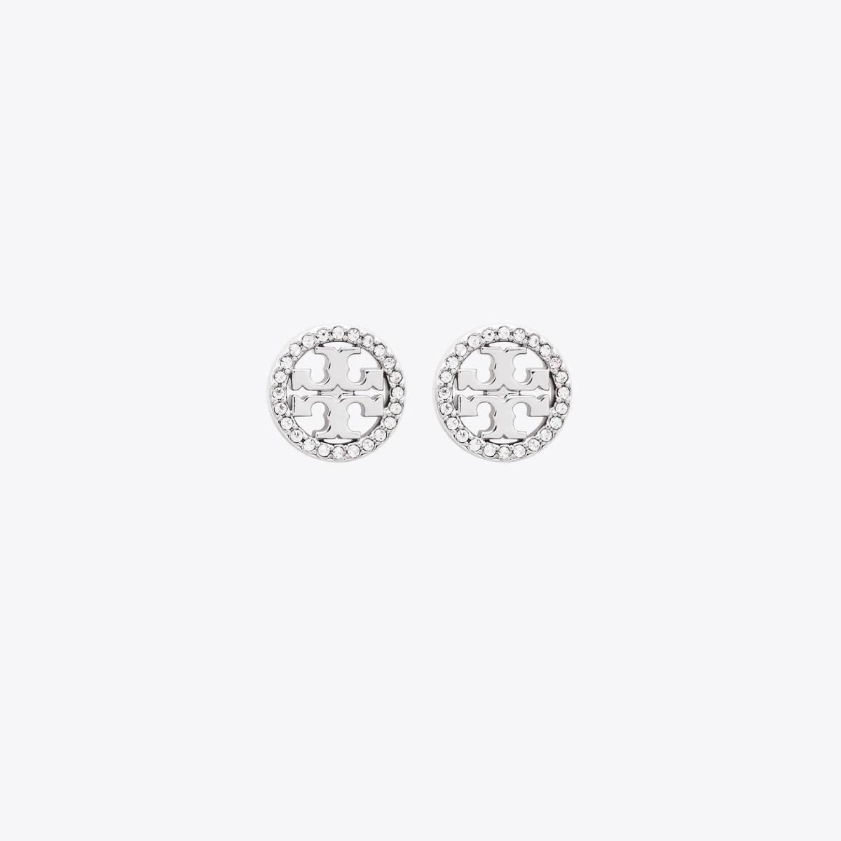 【TORYBURCH】 white and silver earrings （関税送料込） Miller Pavé Stud Earrings: Women's Designer Earrings | Tory
