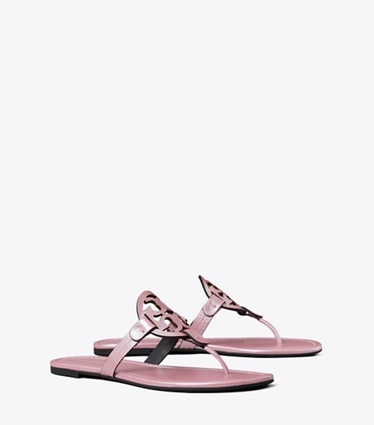 Tory Burch designer sandals Miller Pearlescent Sandal in PEARLESCENT PINK angle