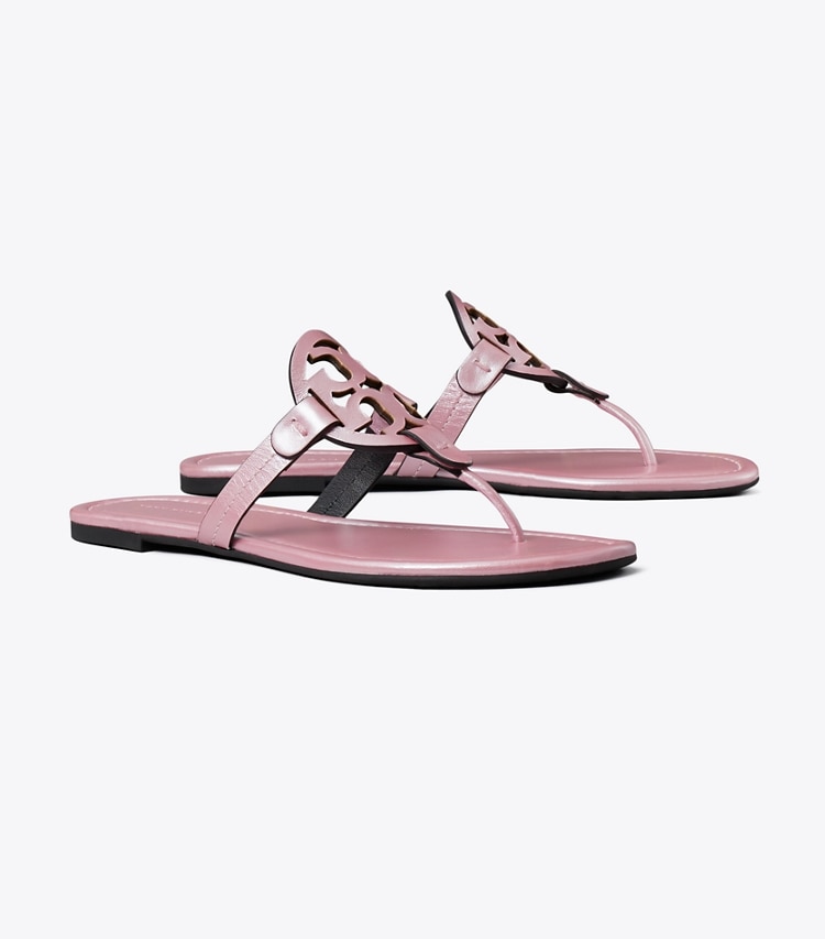 Tory Burch designer sandals Miller Pearlescent Sandal in PEARLESCENT PINK angle