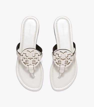 Tory Burch designer sandals Miller Pearlescent Sandal in PEARL WHITE overhead
