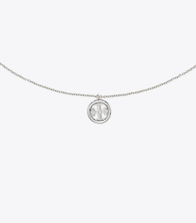 Tory Burch designer necklaces Miller Pendant Necklace in Tory Silver front