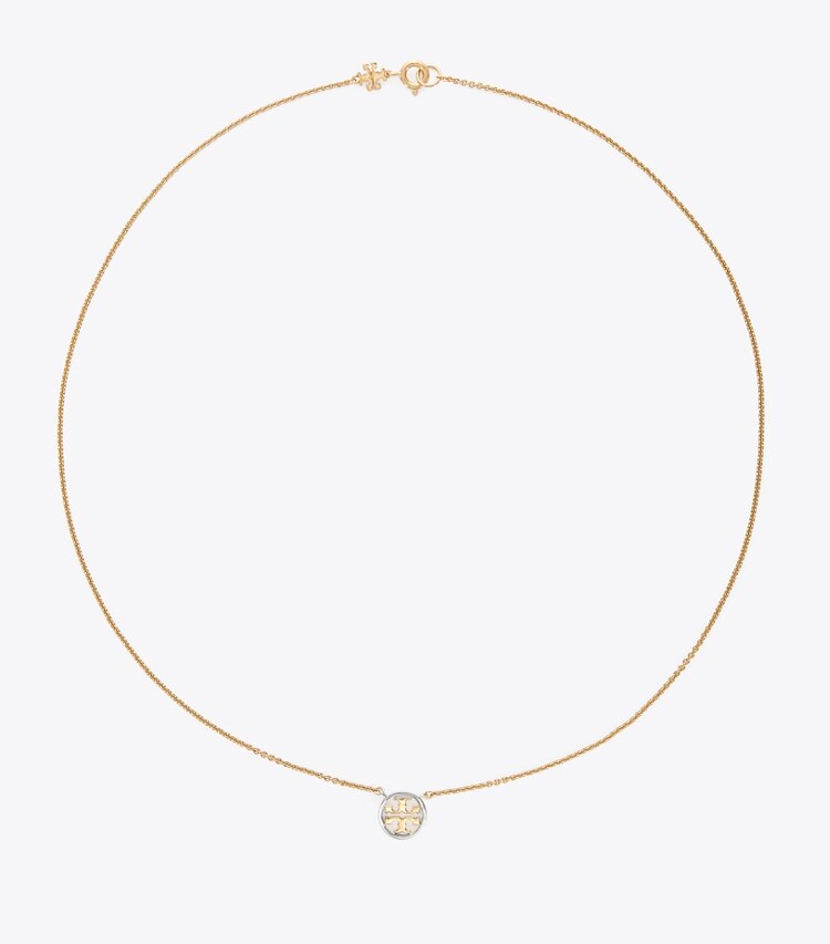 Tory Burch designer necklaces Miller Pendant Necklace in Tory Gold/Tory Silver front