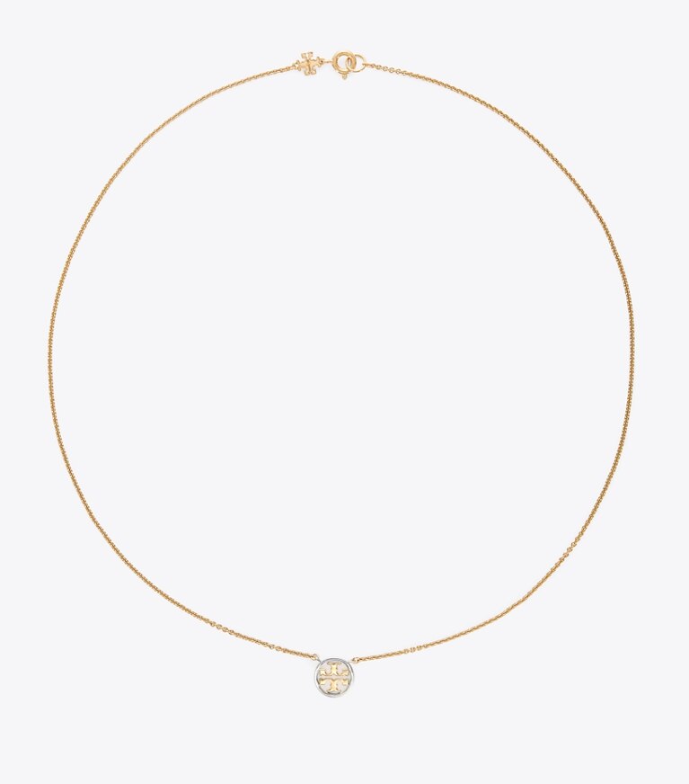 Tory Burch designer necklaces Miller Pendant Necklace in Tory Gold/Tory Silver front