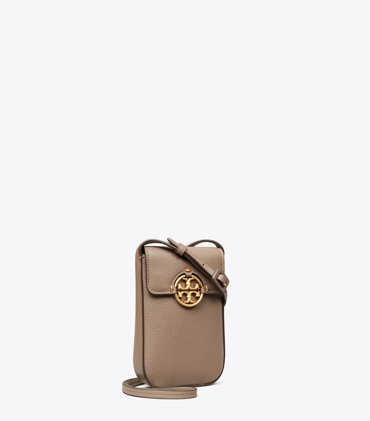 Tory Burch designer mini bags Miller Phone Crossbody in Wild Mushroom angle