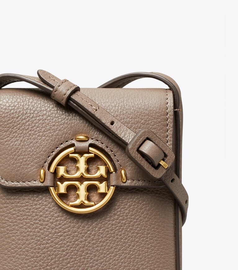 Tory Burch designer mini bags Miller Phone Crossbody in Wild Mushroom angle