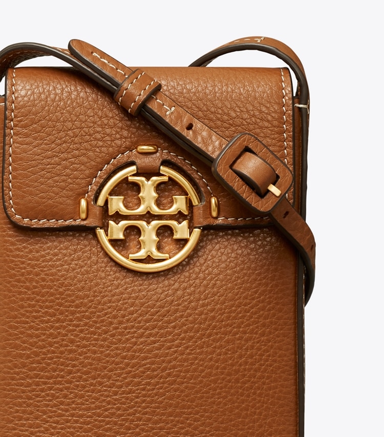 Tory Burch designer mini bags Miller Phone Crossbody in Light Umber detail