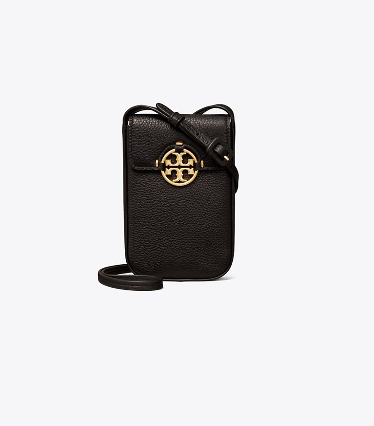 Tory Burch designer mini bags Miller Phone Crossbody in Black front